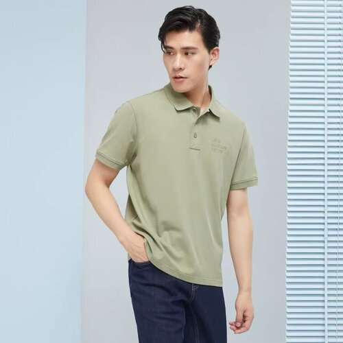 雅戈尔短袖T恤衫夏翻领呼吸棉