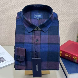 吊牌880雅戈尔保暖衬衫男加绒加厚商务休闲宽松磨毛格子115156KFA