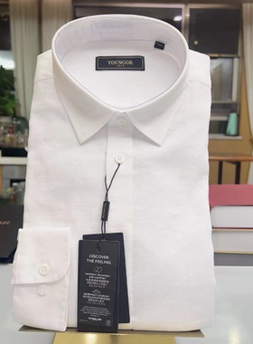 【弹力麻】雅戈尔男士长袖衬衫纯色亚麻透气弹力衬衣134915BBA