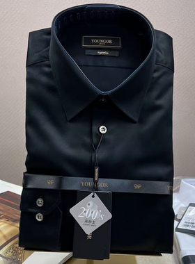 专柜1680元雅戈尔男200高支缎面免烫修身版长袖衬衫VLDP119699AJY