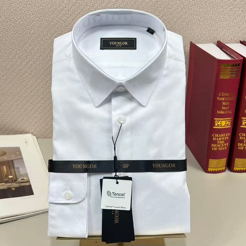 雅戈尔天丝免烫男士商务长袖衬衫