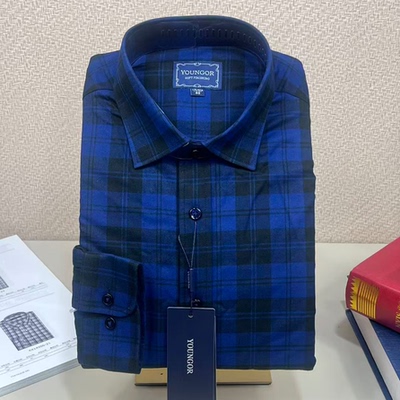 雅戈尔保暖衬衫长袖磨毛加绒加厚