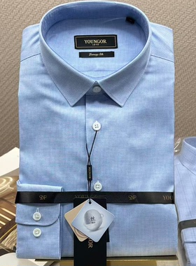 专柜1680雅戈尔长袖衬衫男秋款商务桑蚕丝羊毛混纺免烫170024IFY