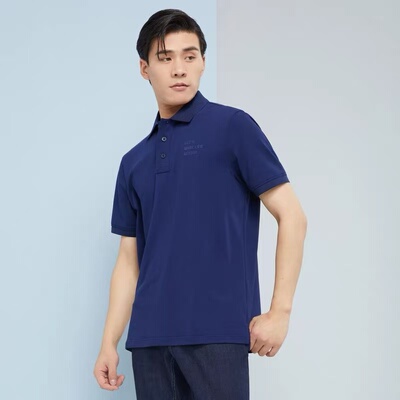 雅戈尔男夏季休闲藏青色POLO衫