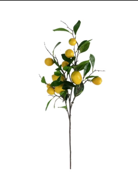 新款高仿真单支长杆黄色柠檬果子插花简约客厅玄关餐桌花瓶装饰假