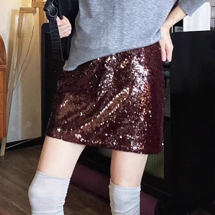 blingbling财阀千金设计师正品人鱼姬亮片气质时髦精半身包臀短裙