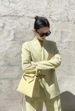 MRS Studios 经典时髦 戗驳领立体挺括显瘦H型一粒扣休闲西装外套