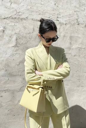 MRS Studios 经典时髦 戗驳领立体挺括显瘦H型一粒扣休闲西装外套