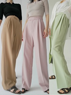 裤 直筒西装 高级感石英粉色高腰垂感休闲阔腿裤 子女 1st编辑店