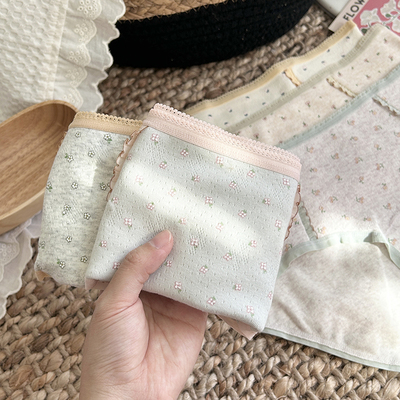 女生纯棉内裤10A级全棉抗菌加长裆碎花女士三角裤2025新款夏薄款