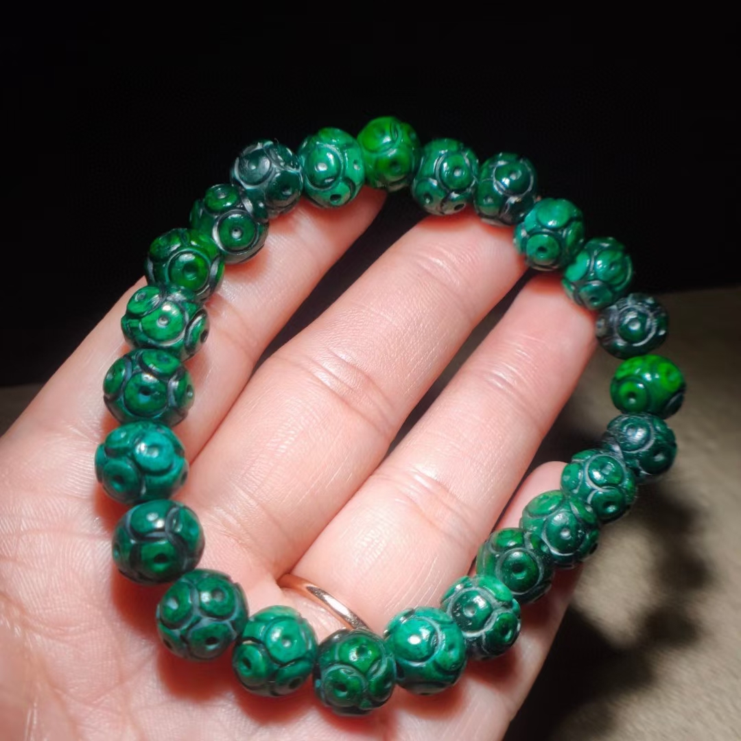 天然绿色手串手链男女同款小众轻奢情侣手链手串