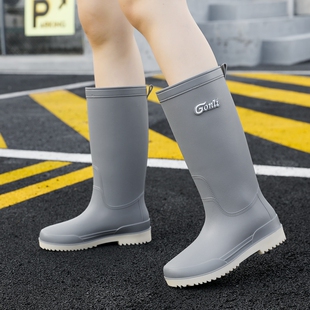 雨鞋女款高筒防滑雨靴成人时尚外穿厨房防水赶海耐磨软底长筒胶鞋