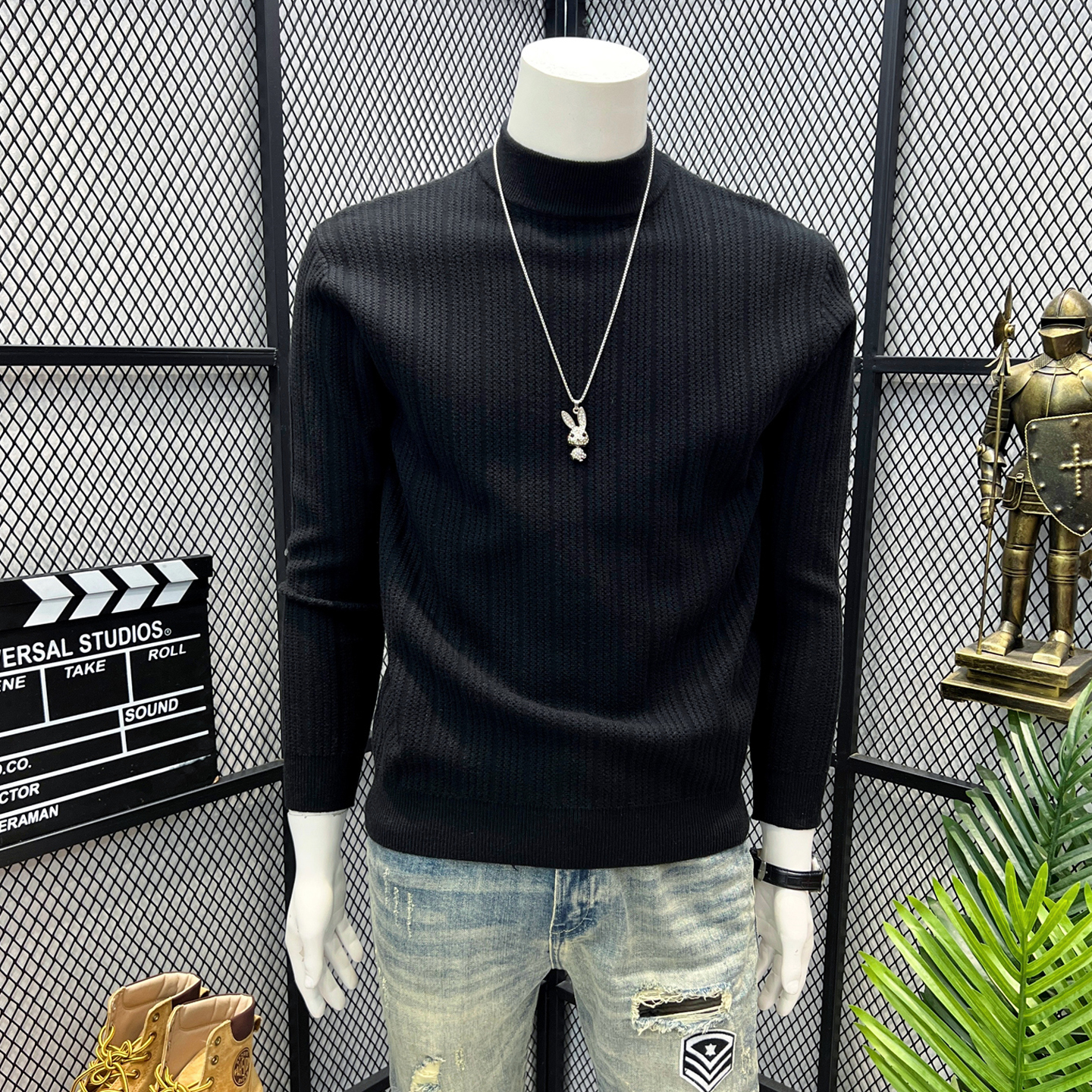 网红同款毛衣男潮流百搭美式复古