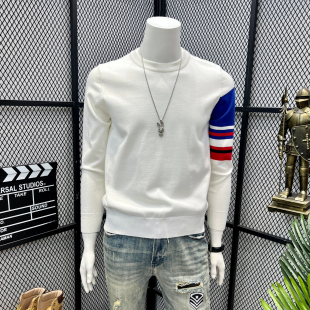 复古ins上衣潮流高端休闲针织衫 毛衣男痞帅美式 内搭线衣 薄款 秋季