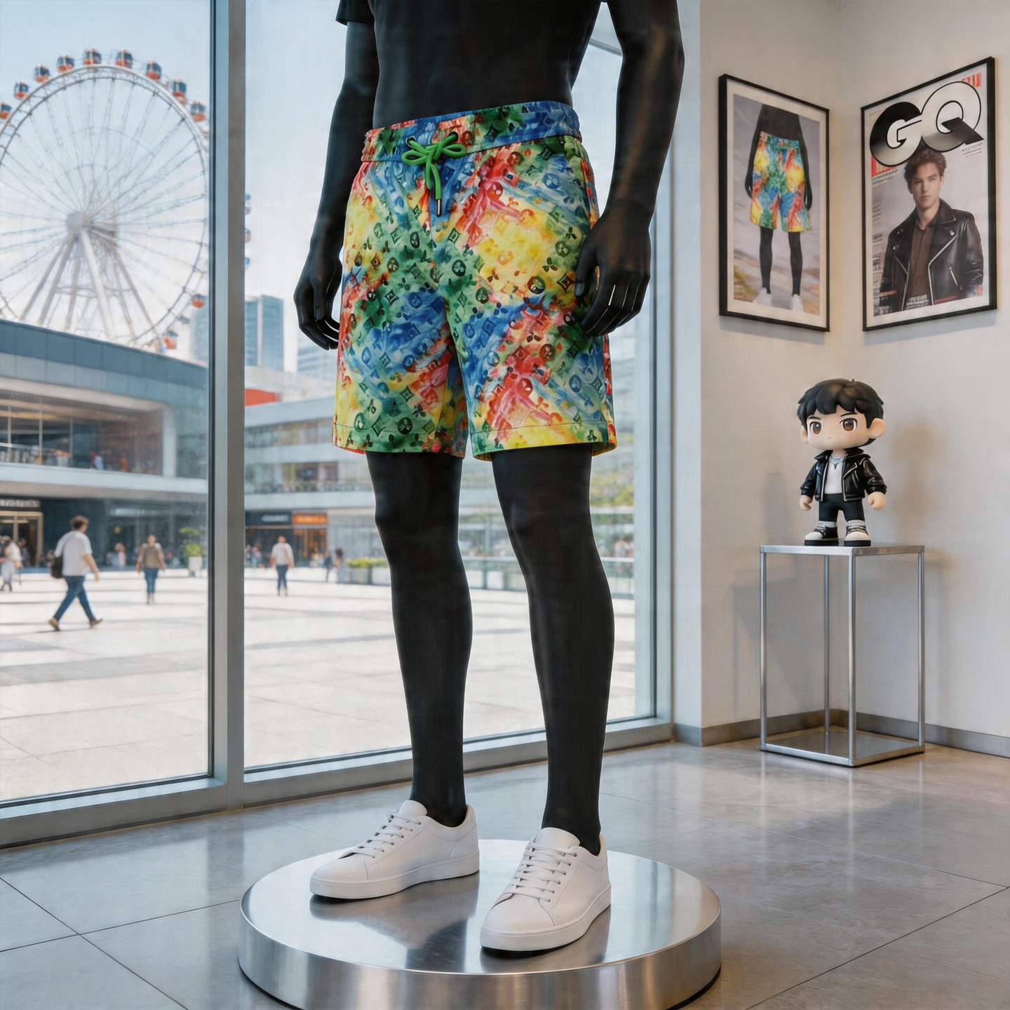 2026新款夏季欧洲站潮牌短裤男士青年时尚沙滩裤迷彩满印花五分裤