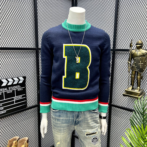 设计高级毛衣男潮流百搭美式复古