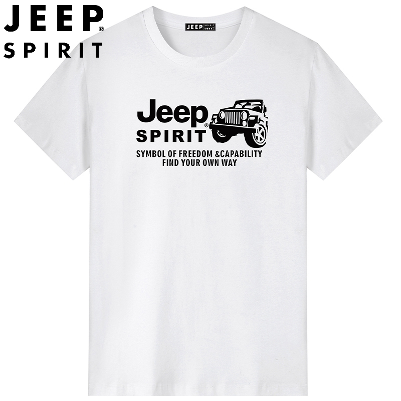 JEEPSPIRIT薄款圆领短袖T恤