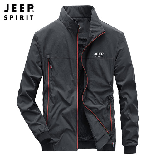 JEEPSPIRIT立领春秋夹克外套