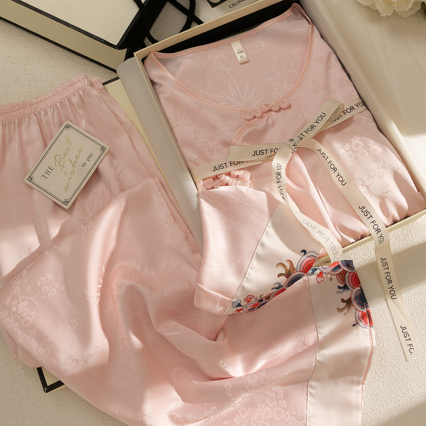 桑蚕丝真丝睡衣女礼盒套装