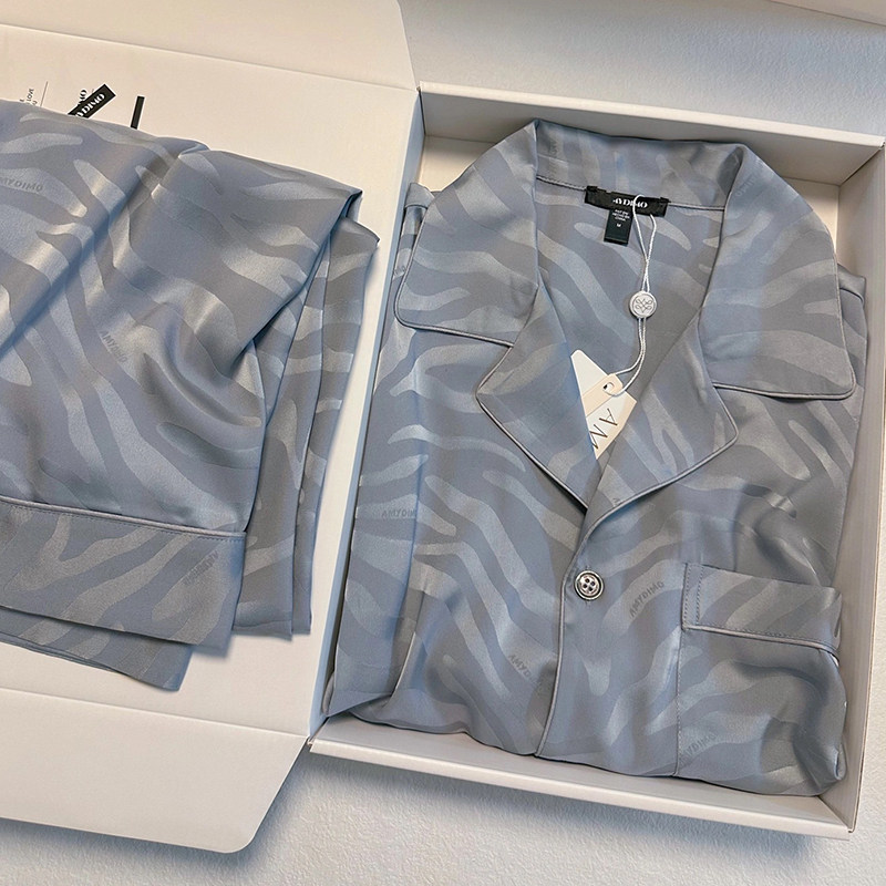 桑蚕丝送男友高级感真丝睡衣男士春夏季新款长袖短袖家居服礼盒装