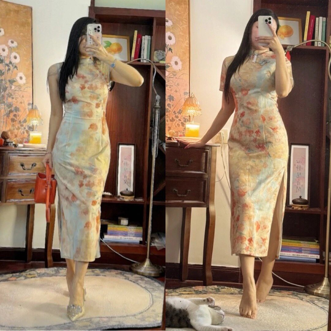 活力少女【金霓裳】弹力微胖国风旗袍改良显瘦气质少女新中式