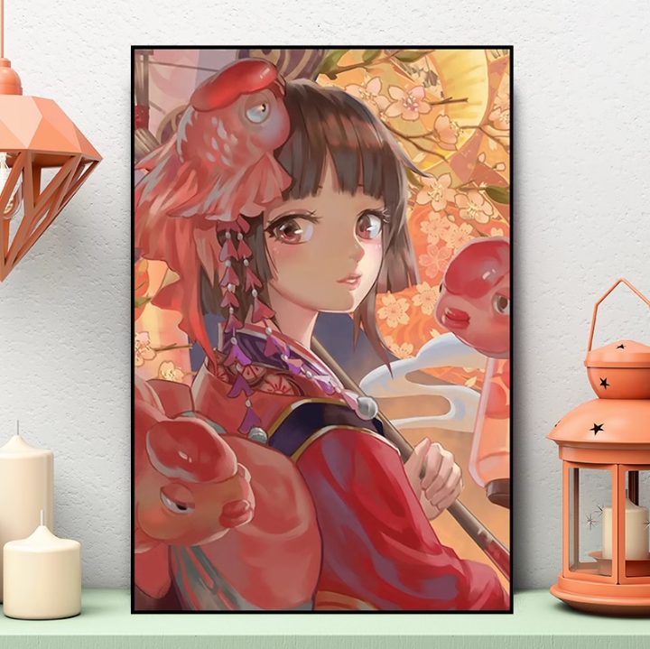 阴阳师钻石画十字绣2023新款神乐古风点钻石画满钻手工带框点贴钻