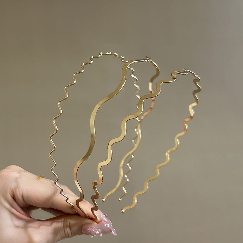 诗情画意金色金属波浪发箍