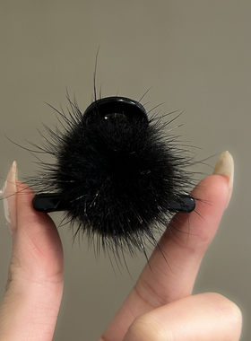 水貂毛小号秋冬头发抓夹发夹子头饰发卡子女高级感刘海公主头可爱