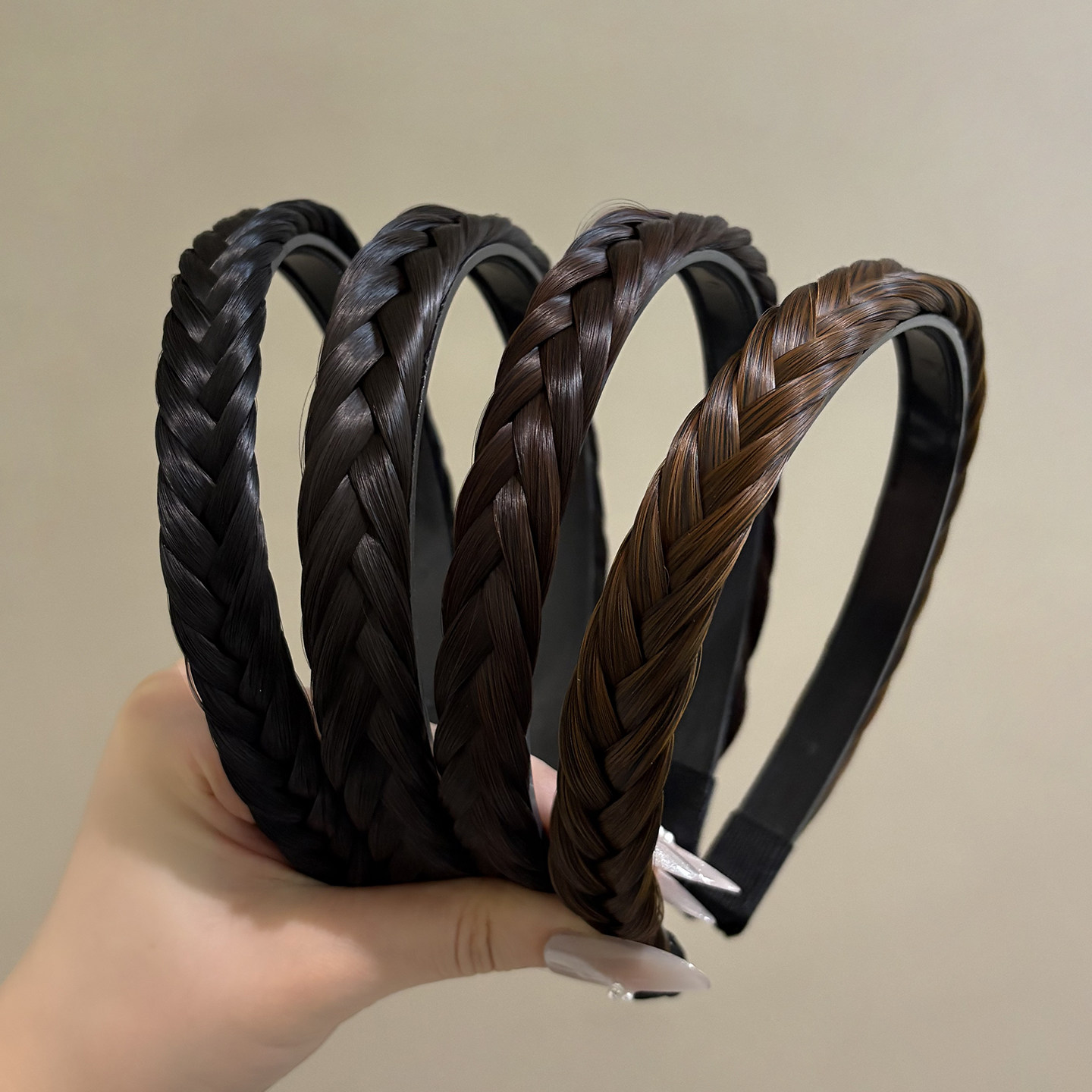 麻花辫鱼骨假发发箍女头箍压发卡发捆头饰发旅发窟中年妈妈发饰品