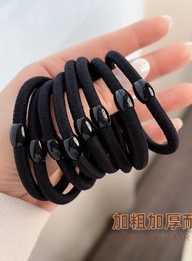 高弹力耐用简约气质黑色头绳小橡皮筋发圈女扎头发绳头饰胶圈皮套