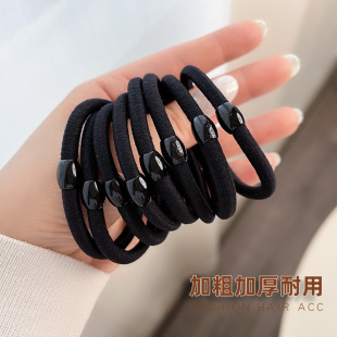 高弹力耐用简约气质黑色头绳小橡皮筋发圈女扎头发绳头饰胶圈皮套