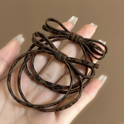 诗情画意豹纹蝴蝶结头绳