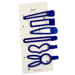 克莱因蓝色碎发夹子头饰头发卡子女侧边夹刘海一字后脑勺克兰因蓝