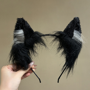 搞怪可爱发箍女头箍压发卡发捆头饰发饰cos二次元猫兽耳朵毛毛绒