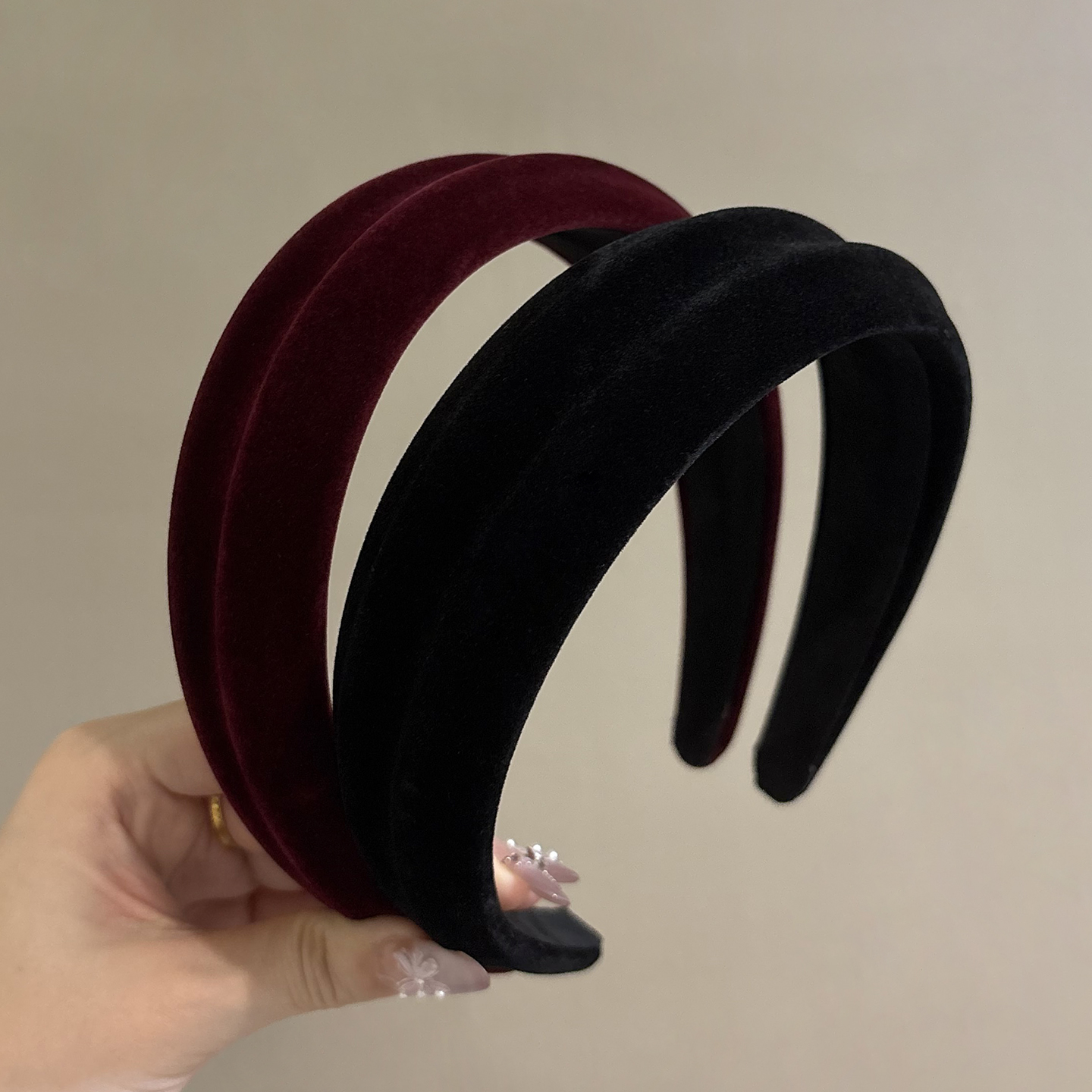 诗情画意高级感绒布高颅顶发箍