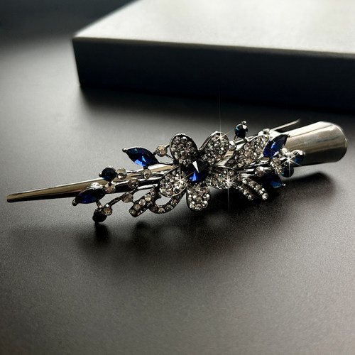 花朵款大号水钻牛角夹尖嘴夹发夹