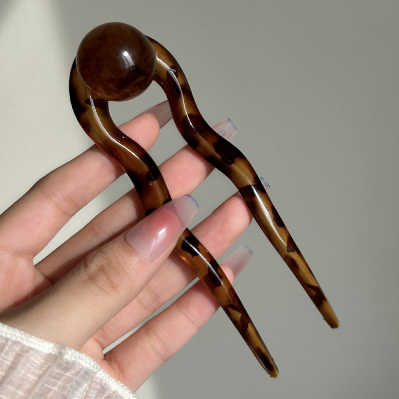 诗情画意豹纹发钗发簪