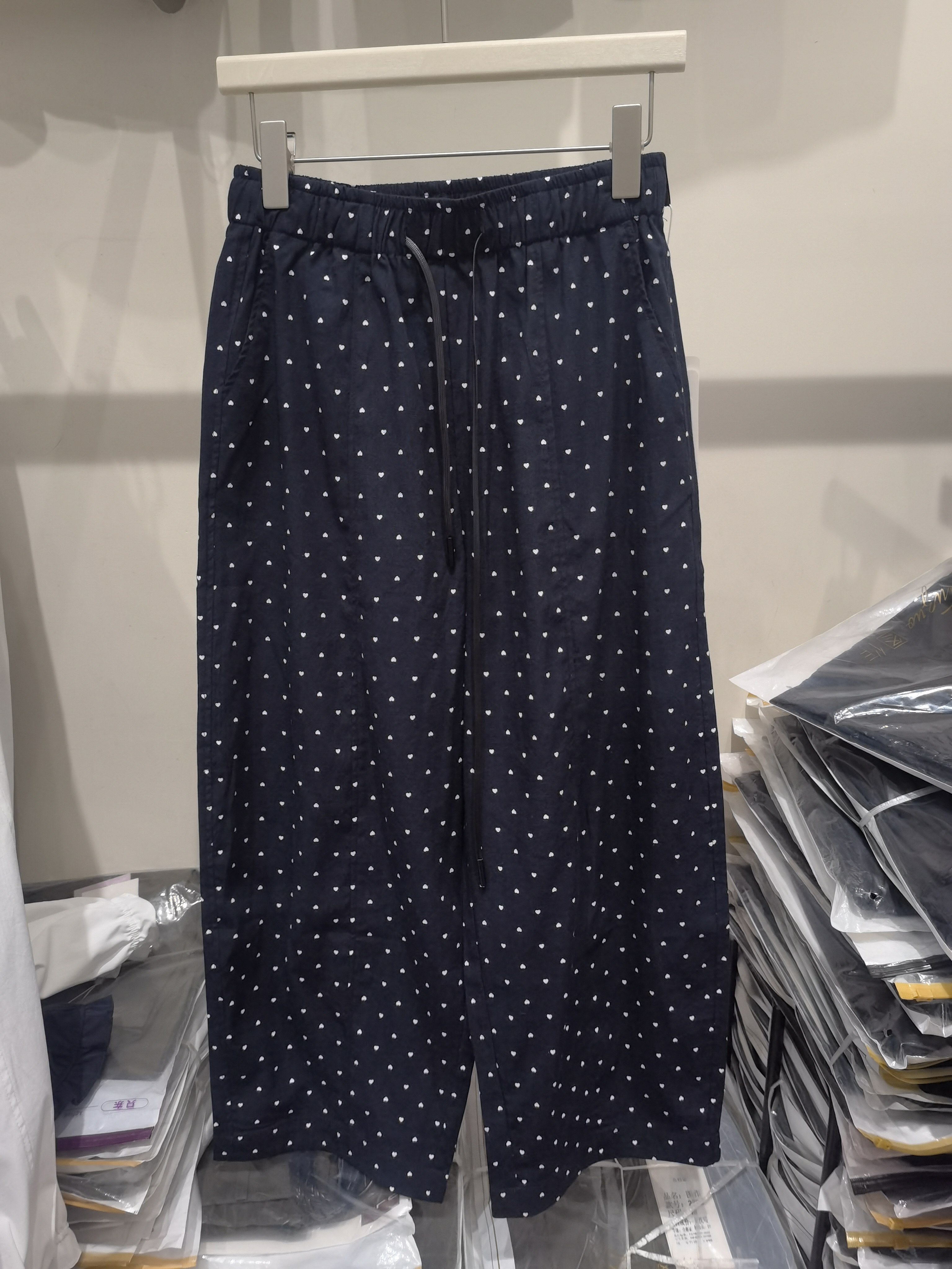 TZ2692波波裤女夏季新款波点九分裤小爱心新华休闲窄版阔腿裤