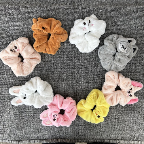 Straykids头绳 方灿 李龙腹大肠发圈SKZOO 卡通刺绣兔毛发绳头绳