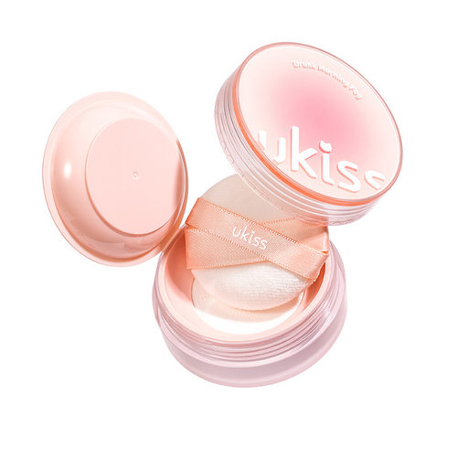 UKISS散粉定妆粉控油持久防水不脱妆干油皮粉饼小果冻蜜粉女粉色