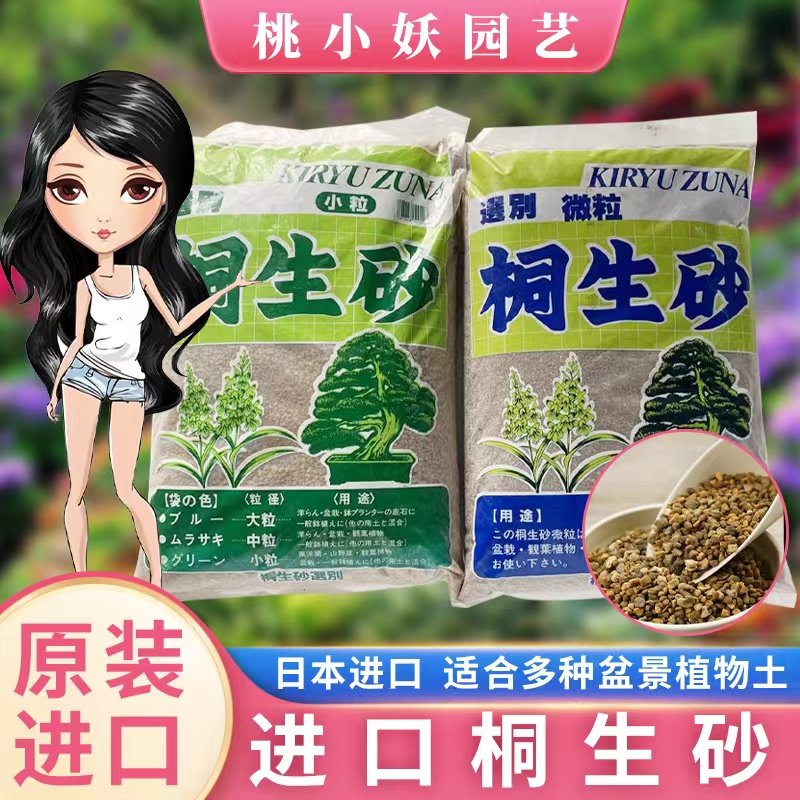 桐生砂沙日本进口多肉颗粒营养土透气保水绿植盆栽拌土种植通用型