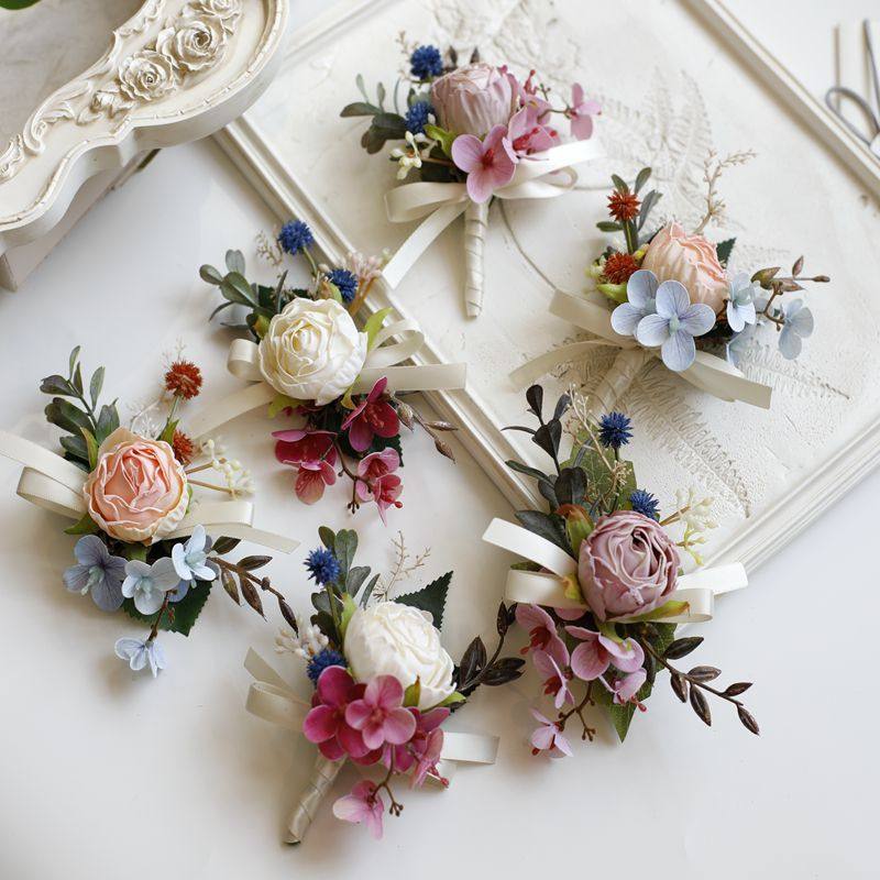 欧式仿真烧边玫瑰新娘伴娘婚礼手腕花 新郎伴郎父亲母亲结婚胸花,节庆用品/礼品,胸花,淘宝优惠券,粉丝福利购,淘宝优惠卷