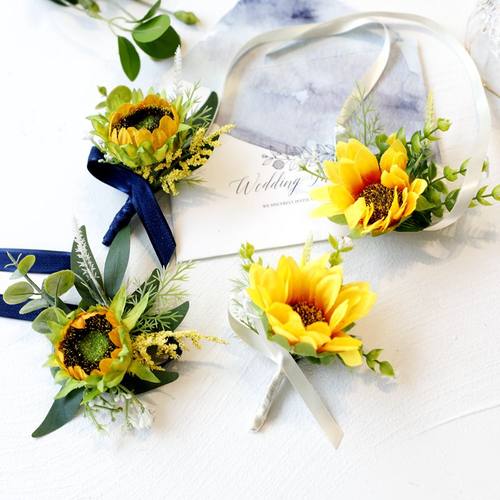 婚礼结婚胸花手腕花活动会员襟花