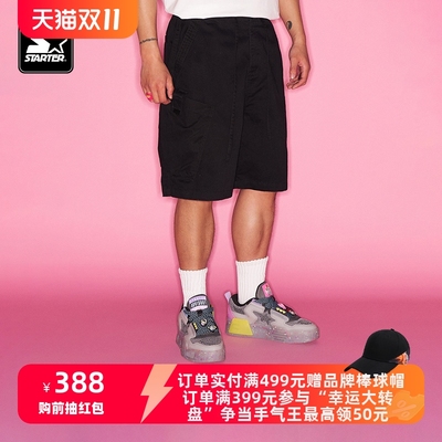 STARTER针织短裤2025夏季新款男女同款宽松运动休闲五分裤裤子