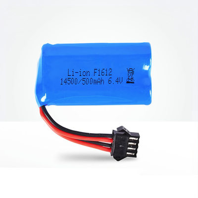 6.4v 500mAh 14500 SM4P磷酸铁锂电池充电 伟力6轮越野遥控车玩具