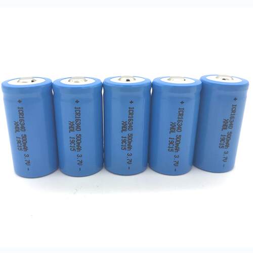 源头工厂16340锂电池3.7V 500毫安足A品容量手电筒电池激光笔电池