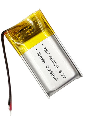 401220聚合物锂电池3.7V 70mah 小礼品小灯光蓝牙随声听