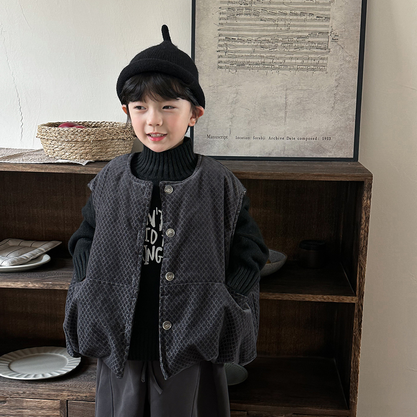 暮晨家新款冬装2025男童小格加棉马甲中小童森系加厚加绒背心外套,童装/婴儿装/亲子装,马甲,淘宝优惠券,粉丝福利购,淘宝优惠卷