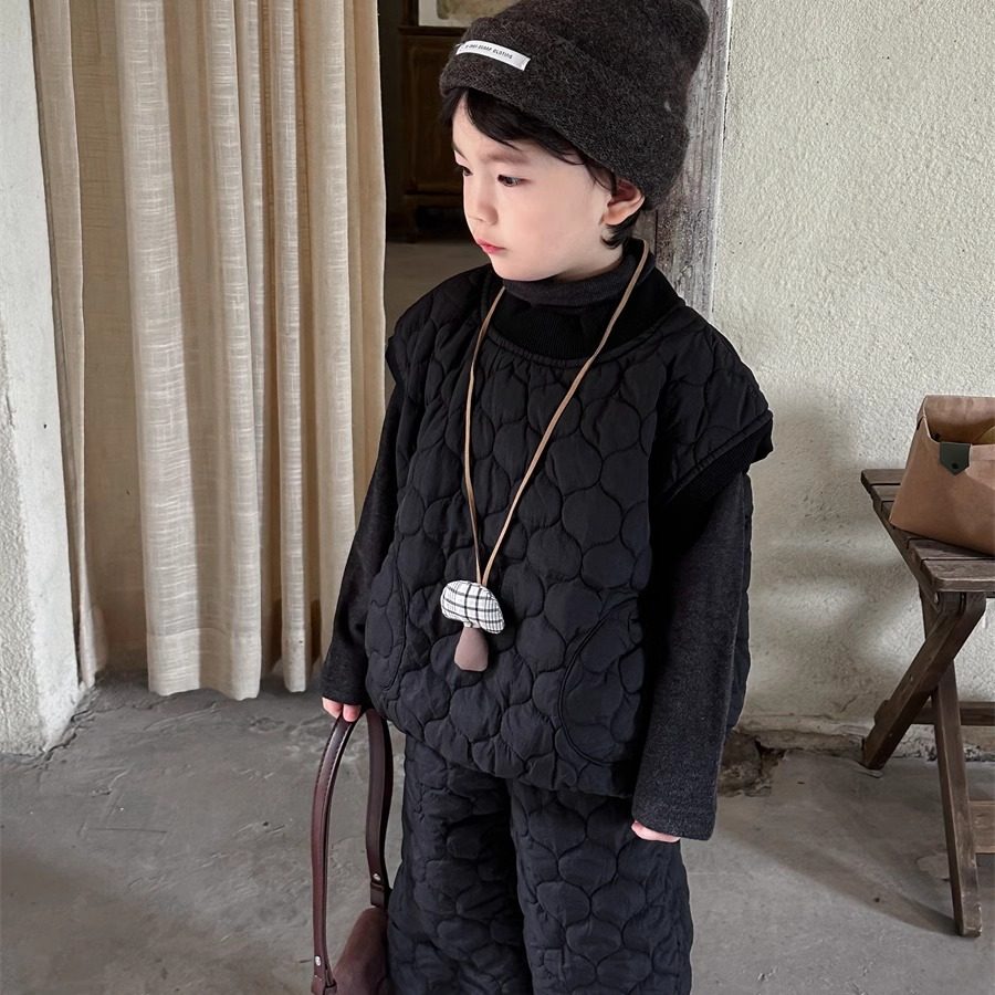 暮晨家新款冬装2024男童加棉马甲外套中小童加厚束脚裤两件套装,童装/婴儿装/亲子装,套装,淘宝优惠券,粉丝福利购,淘宝优惠卷