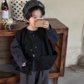 暮晨家新款 秋装 2025男童棉布宽松马甲外套中小童森系复古背心坎肩